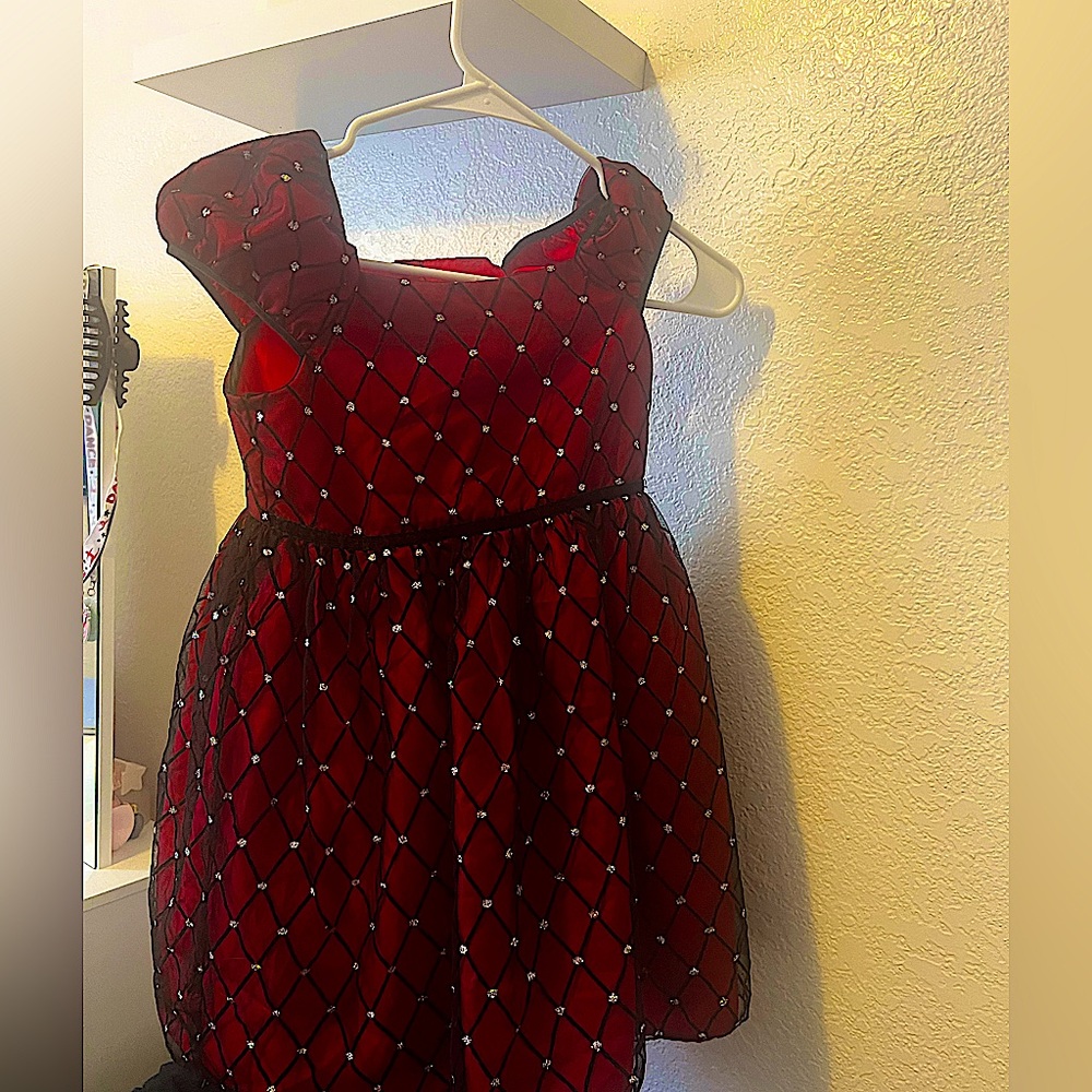 red sparkling dress